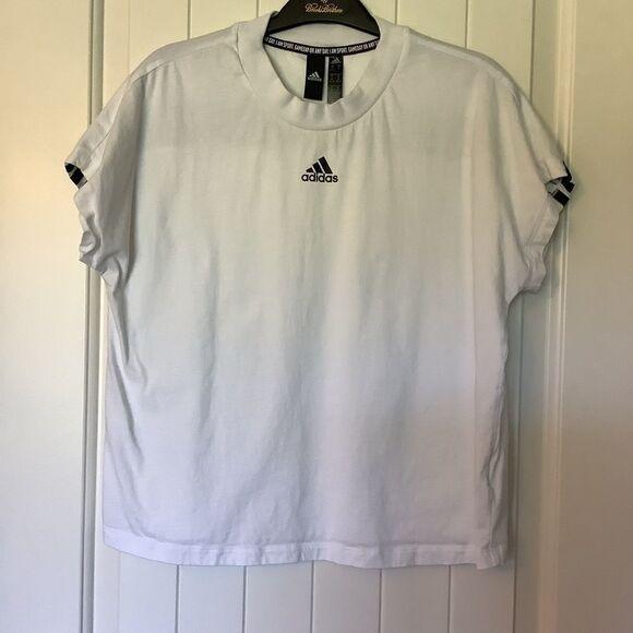 adidas Tops - Adidas white and Black Game Day‎ T-shirt